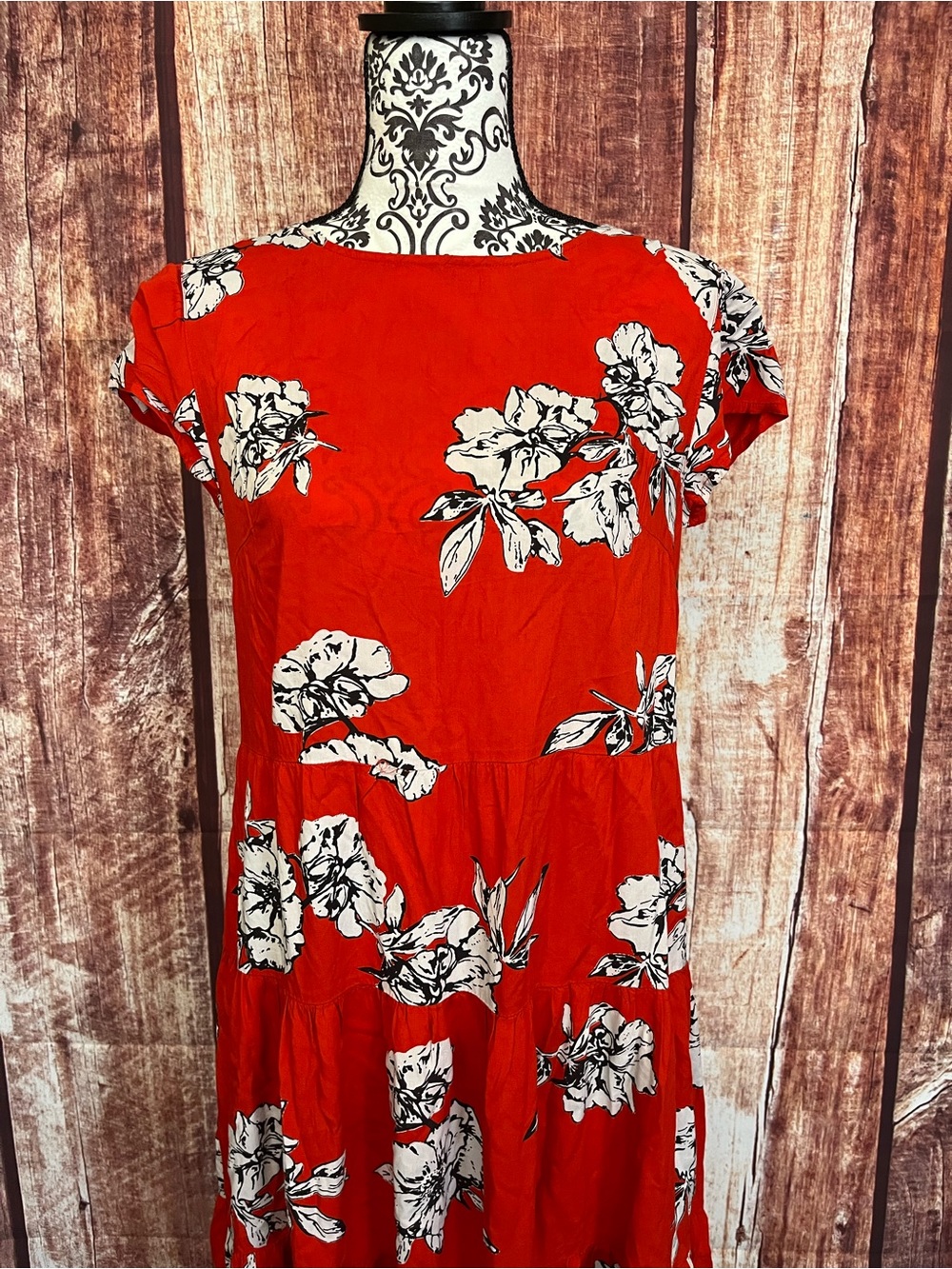 Free People | NWT Red Floral Backless Midi Dress - Picture 3 of 10